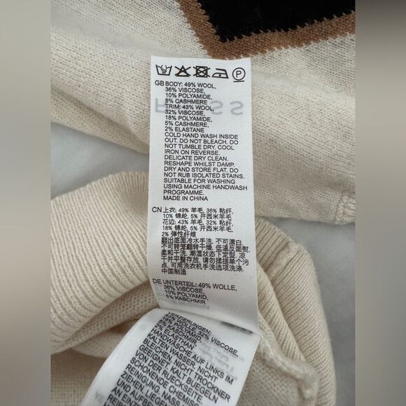 Reiss NWOT Sydney Patterned Crewneck sweater cashmere wool blend knit size M - Picture 12 of 16